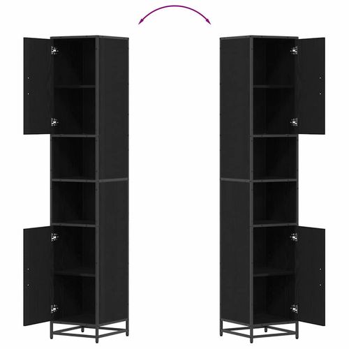 Szafka Łazienkowa z półką Czarny dąb 35 x 37.5 x 188.5 cm na Arena.pl