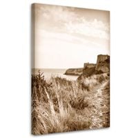 Obraz do salonu sypialni biura, Krajobraz morski sepia klif skały