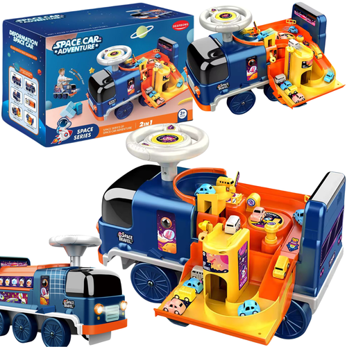 Autko Pojazd Kosmiczny 2W1 Jeździk 4 Autka Tor Samochodowy Dźwięki Światła na Arena.pl