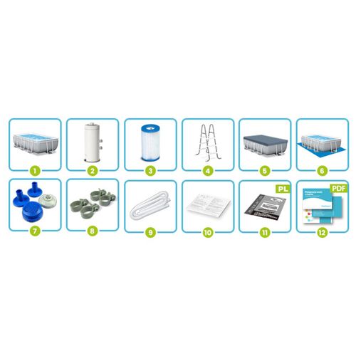 Basen ogrodowy stelażowy Prism Frame 488 x 244 x 107 cm 6w1 INTEX 26792 na Arena.pl