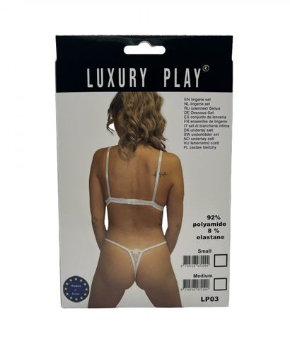 bielizna luxury play   lingerie set medium white na Arena.pl