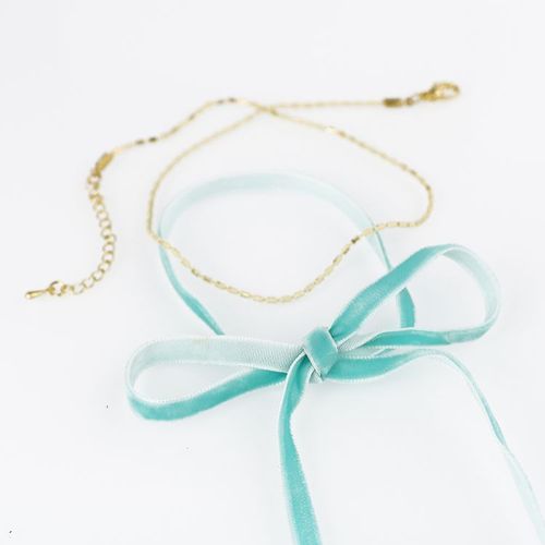 Naszyjnik Choker Velvet Chain - Miętowy N485M na Arena.pl