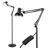 Lampa podłogowa Smartled czarna E27 40 W 185 cm industrialna z regulacją