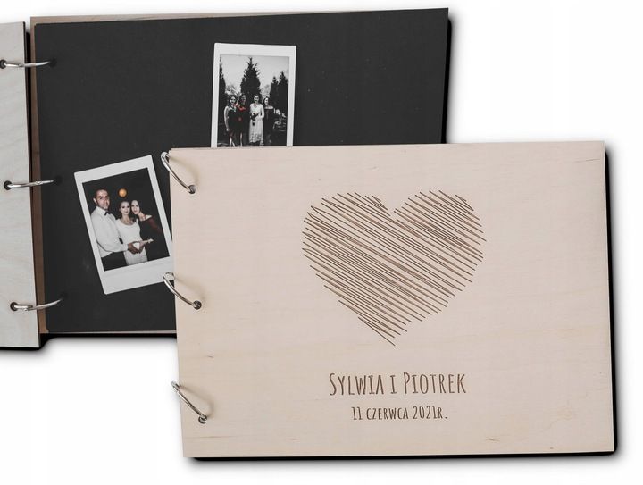 DREWNIANY ALBUM NA ZDJĘCIA PERSONALIZOWANY GRAWER zdjęcie 1