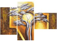 100CM 80 OBRAZ 3 ELEM DRZEWO NOCĄ ŚCIENNY