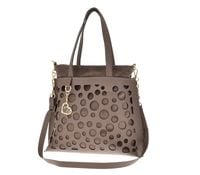 Laura Biaggi torebka shopper ażur koła fango groszek mat + zamsz F215