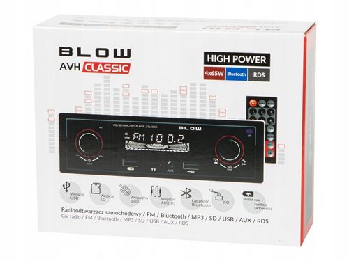 RADIO SAMOCHODOWE 1-DIN BLUETOOTH USB SD AUX RDS MP3 PILOT BATERIA ZESTAW na Arena.pl
