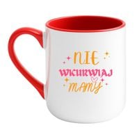 KUBEK "NIE WKURWIAJ MAMY" Wzór - Elegant Biało-Czerwony 330 ml