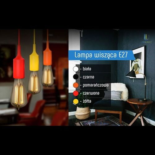 Lampa wisząca E27 - żółta - 1m na Arena.pl