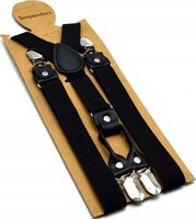 Męskie Mocne Szelki Czarne Do Spodni Elastyczne