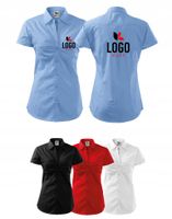 Koszula damska letnia kr. rękaw z LOGO FIRMY x10