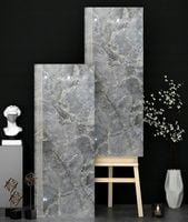 Płytki schodowe 120x30 jak KAMIEŃ szare ŻYŁKI - komplet schodowy POŁYSK