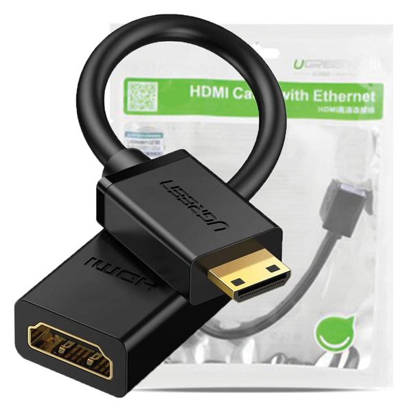 adapter ugreen 20137 mini hdmi do hdmi, 22cm (czarny) zdjęcie 1