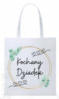 Dla Dziadka Na Prezent Torba Eco Biała Shopper Z Nadrukiem Ze Zdjęciem