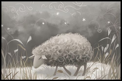 Plakat 86,4x56,8cm Bujna Owca na Arena.pl