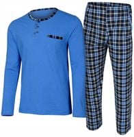 BAWEŁNIANA MĘSKA TURECKA PIŻAMA DŁUGI RĘKAW DWIE KIESZENIE JAKOŚĆ