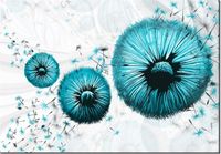 100 70CM OBRAZ PŁÓTNO TURKUSOWE DMUCHAWCE PŁÓTNO RAMA