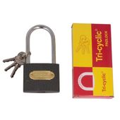 kłódka szara 63mm. duże ucho + 3 klucze 4143