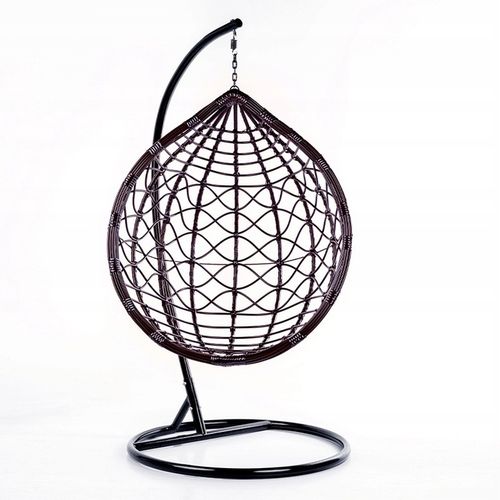 FOTEL OGRODOWY WISZĄCY KOKON DUŻY KOSZ VEGAS Z PODSTAWĄ PODUSZKA SZARA na Arena.pl