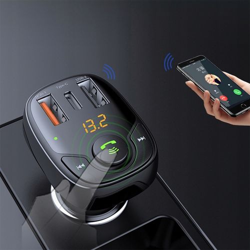 ROCK B301 TRANSMITER FM BLUETOOTH ŁADOWARKA SAMOCHODOWA QC4.0 2X USB na Arena.pl