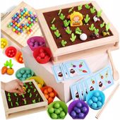 Układanka gra MONTESSORI trening rączki pamięci Kulki Sorter Ogród Memorki