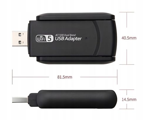 KARTA SIECIOWA WIFI ADAPTER USB 3.0 1300 Mbps 5ghz 2 TRYBY SYMULACJA AP na Arena.pl