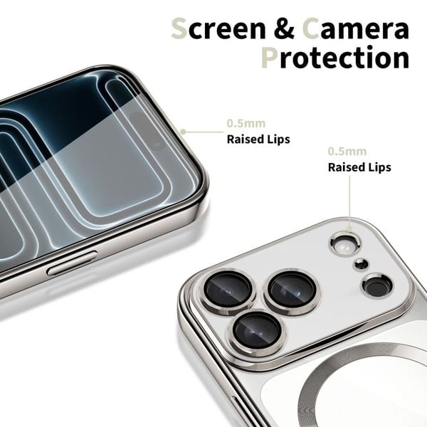 tech-protect magflex magsafe iphone 17 pro shiny silver zdjęcie 3