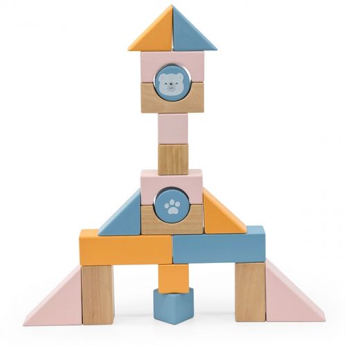 VIGA PolarB Drewniany Wózek do Ciągnięcia + Klocki 21 el. na Arena.pl