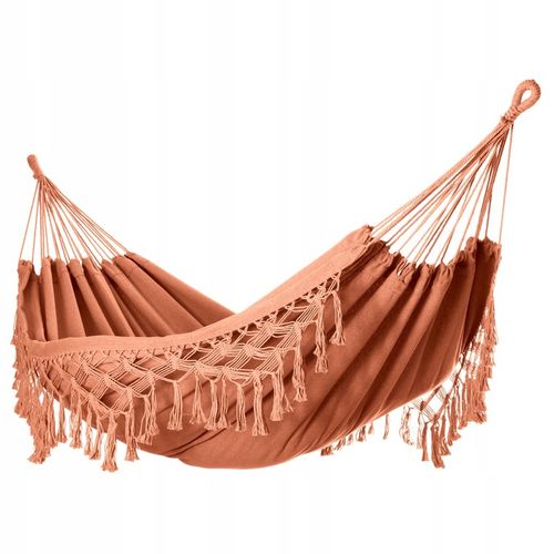 DUŻY DWUOSOBOWY MOCNY HAMAK OGRODOWY BOHO MAKRAMA MIDAS 150x200 XXL KARMEL na Arena.pl