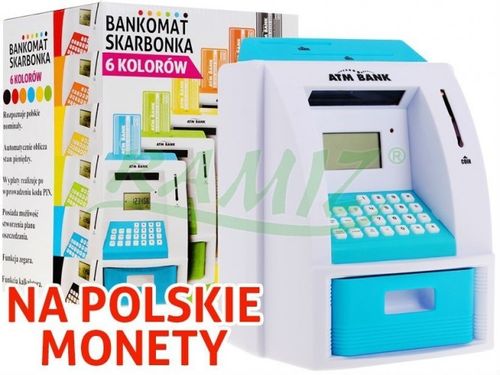 BANKOMAT - MAŁY BANKIER - SKARBONKA LICZĄCA PLN ! na Arena.pl