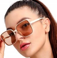 Okulary Damskie Duże Przeciwsłoneczne Kwadratowe