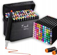 MARKERY FLAMASTRY PISAKI ALKOHOLOWE DWUSTRONNE PRO ZESTAW 80x 80SZT + TORBA