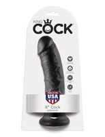 8' cock black dildo czarne 20cm king cock