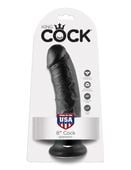 8' cock black dildo czarne 20cm king cock