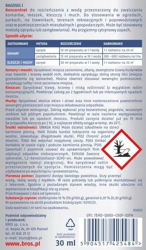 bros - bagosel 100ec 30ml - preparat do oprysku ogrodu przeciw komarom na Arena.pl