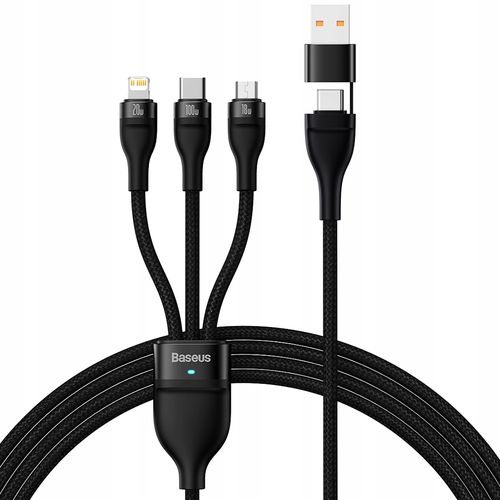 KABEL PRZEWÓD 4W1 USB+USB-C DO USB-C / IPHONE LIGHTNING / MICRO USB 1.2M - na Arena.pl