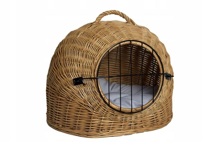 Transporter wiklinowy BUDA dla kota + poduszka zdjęcie 1