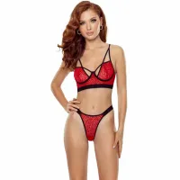 passion porigelia bikini czerwono-czarne s/m - elegancka bielizna