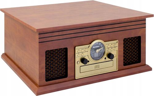 Gramofon Karcher NO-036 brązowy Odtwarzacz CD, Bluetooth, kasety, USB, FM na Arena.pl