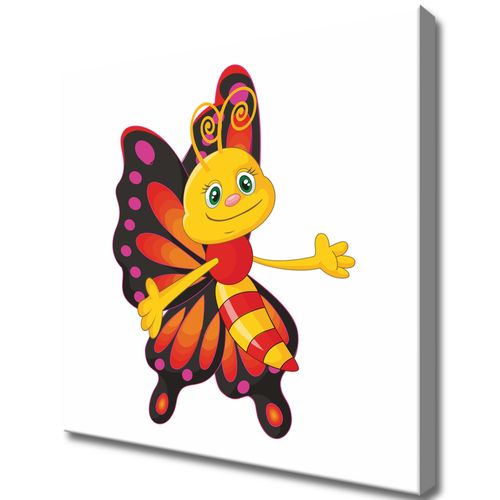 Obraz Płótno 40X40 Czarno Żółty Motyl na Arena.pl