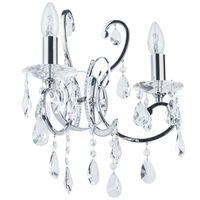 Kinkiet LAMPA ścienna BAROCCO MB72709-2A Italux klasyczna OPRAWA świecznikowa glamour z kryształkami crystal chrom maria teresa