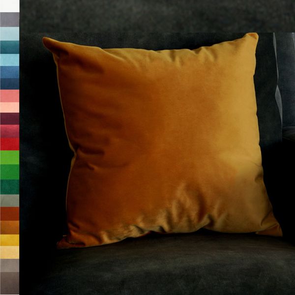 Poszewka MIODOWA poduszka BRĄZOWA aksamitna ozdobna BURSZTYNOWA 40X60CM zdjęcie 2