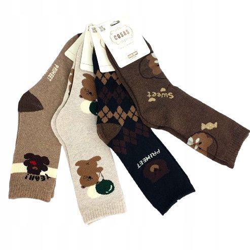 8x BAWEŁNIANE GRUBE SKARPETY DAMSKIE CIEPŁE FROTE ZIMOWE NIEUCISKOWE THERMO na Arena.pl