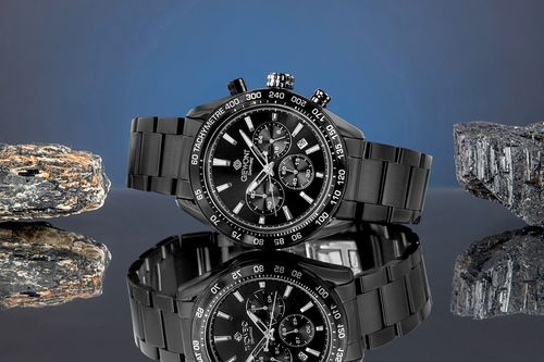 zegarek męski giewont chronograph sapphire czarny gw9580-b2 na Arena.pl