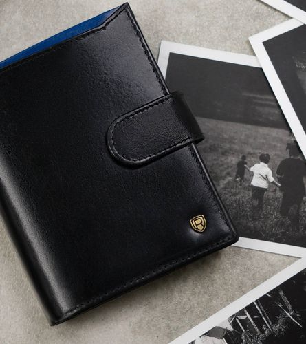 skórzany portfel męski na karty z systemem rfid protect— rovicky na Arena.pl