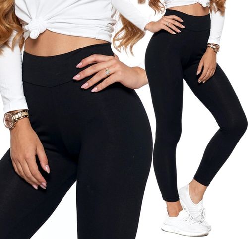 LEGGINSY CIĄŻOWE BEZSZWOWE LEGINSY SPODNIE CZARNE na Arena.pl