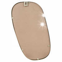 Lustro Ścienne Złote Wiszące Koło w Złotej Metalowej Ramie 35x19,5 cm