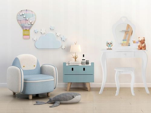 TOALETKA KOSMETYCZNA DLA DZIEWCZYNKI DO MAKIJAŻU Z LUSTREM TABORETEM na Arena.pl