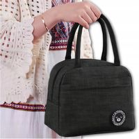 Torebka termiczna LUNCH BOX jedzenie Czarna izolacyjna piknik Śniadanie