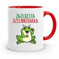 Kubek Czerwony Prezent Dla Dziennikarza Reportera Z Nadrukiem Ze Zdjęciem
